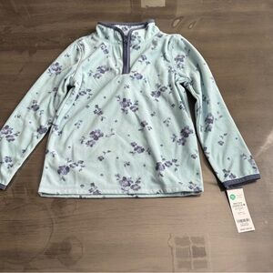 Floral Quarter-Zip Pullover Girl Sweater